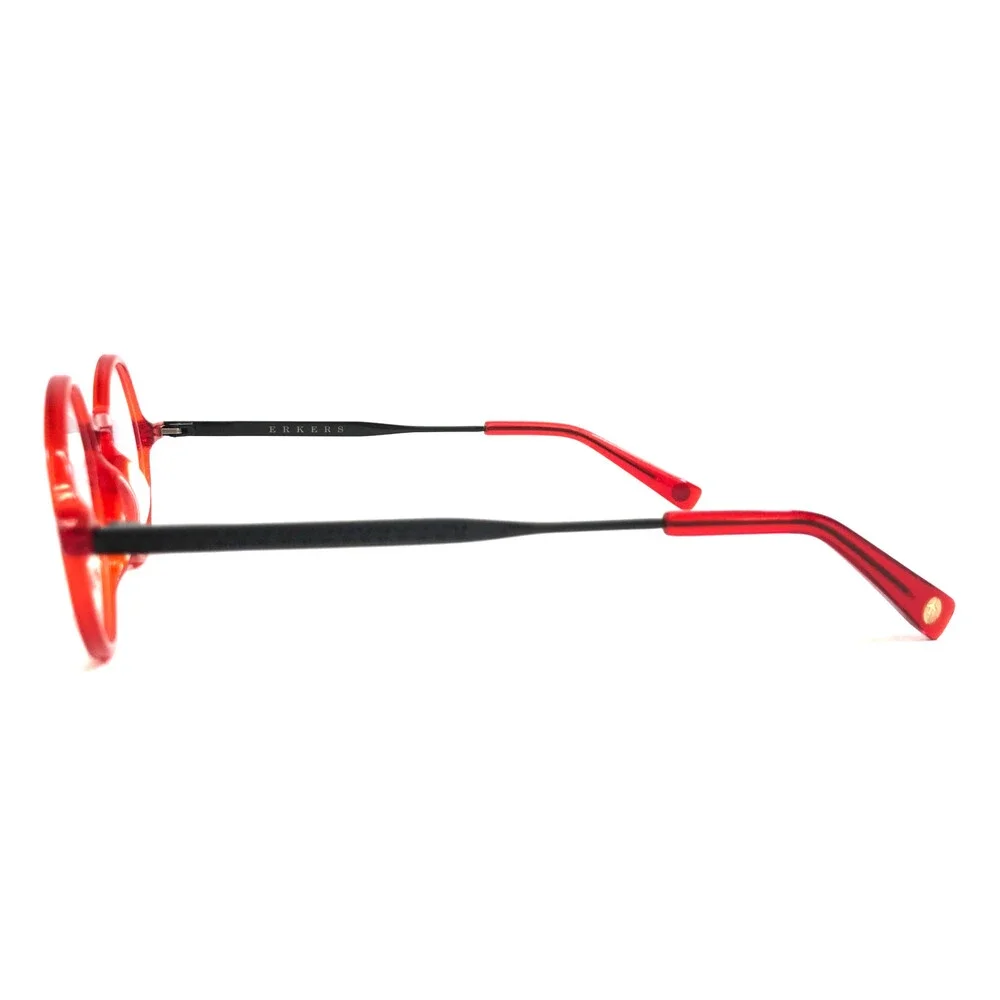 Erkers 1879 Eyeglasses Frames FLORISSANT RED Black Transparent Bright 45-23-145